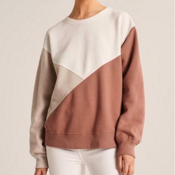 Abercrombie & Fitch Colorblock Crewneck Sweatshirt - Picture 1 of 4